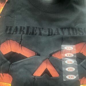 Harley-Davidson Black and Orange Short Sleeve Tee